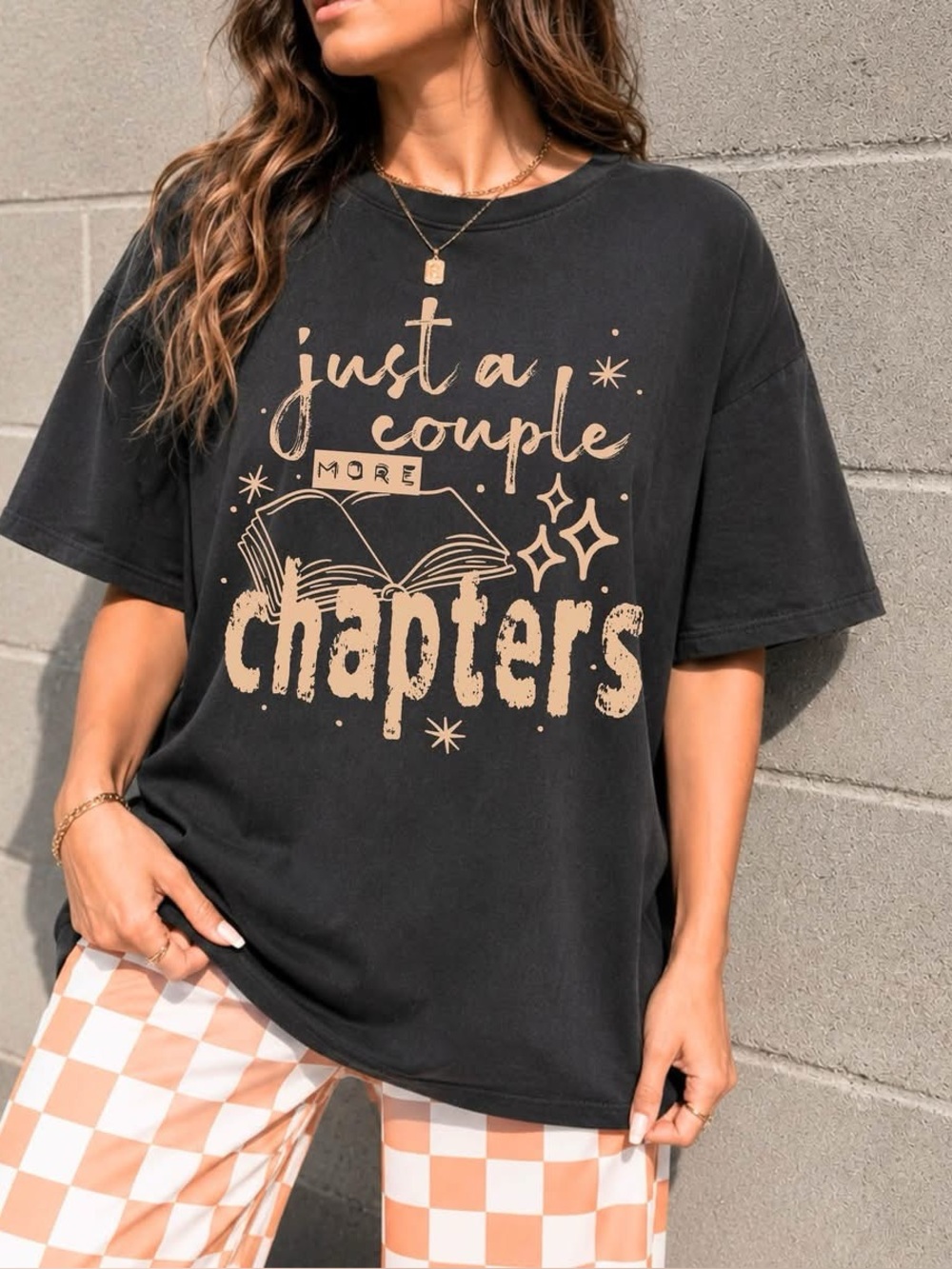 Just A Couple More Chapters Graphic Tshirt - Black XS-3X